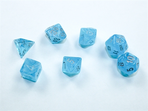 Mini Luminary hedral Sky-silver Dice Set - RPG Dice set - Chessex